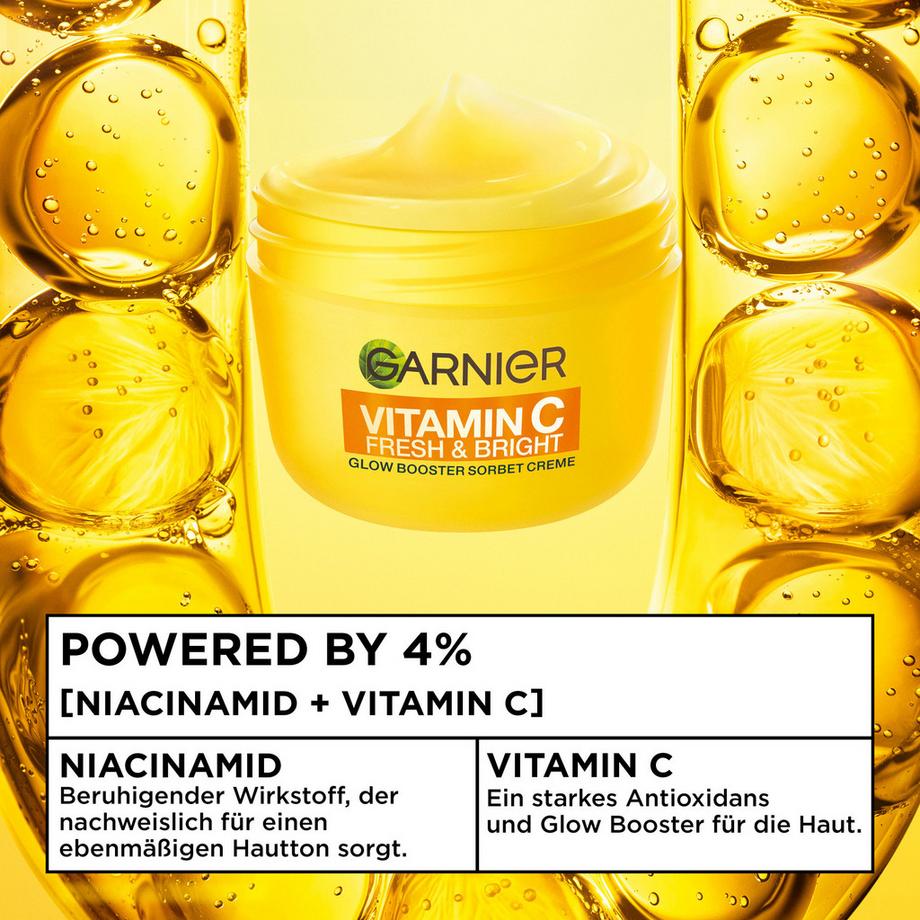 GARNIER  Vitamin C Fresh & Bright Glow Booster Sorbet Creme 