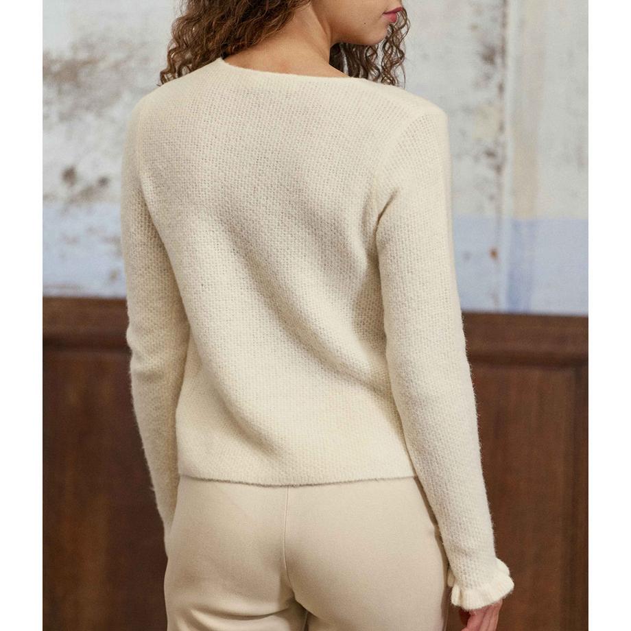 La Petite Etoile Cardigan boutonné avec poignets à volants  