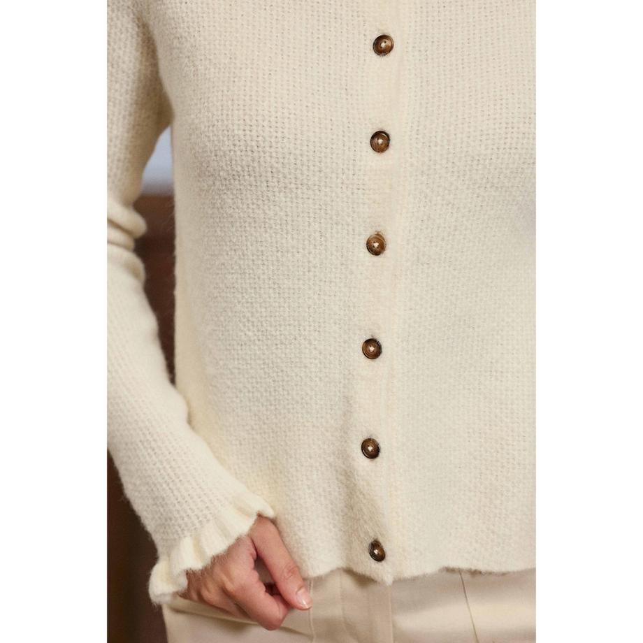 La Petite Etoile Cardigan boutonné avec poignets à volants  