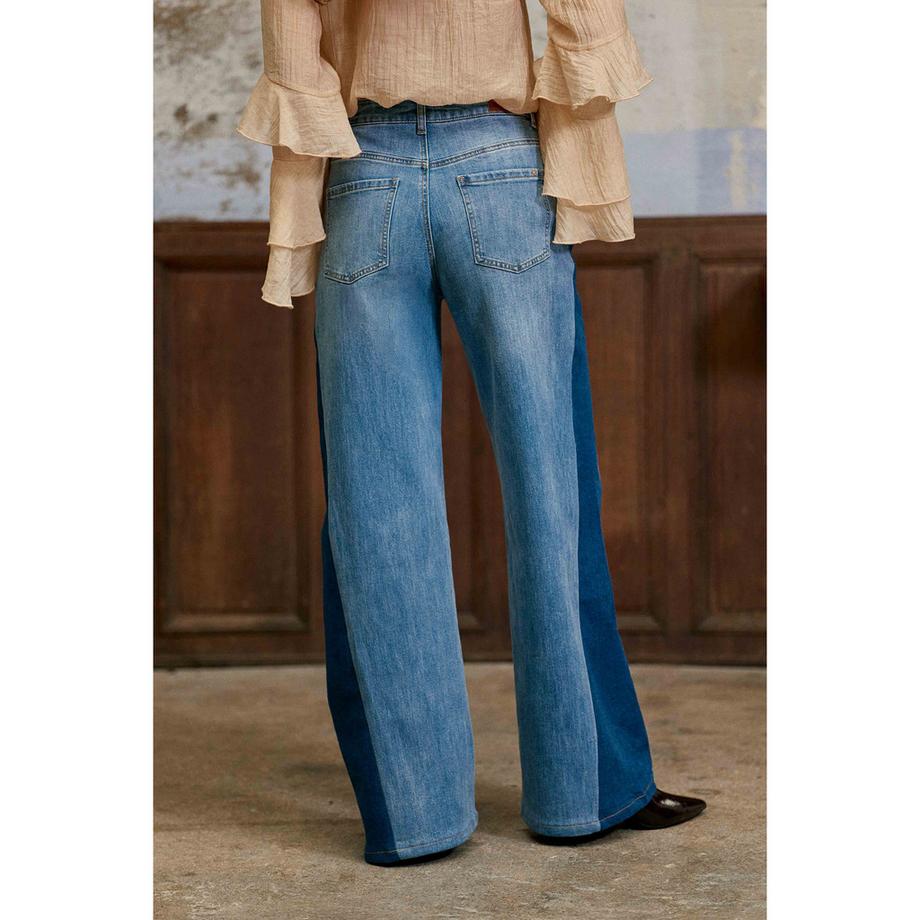 La Petite Etoile Zweifarbige Wide Leg Jeans  