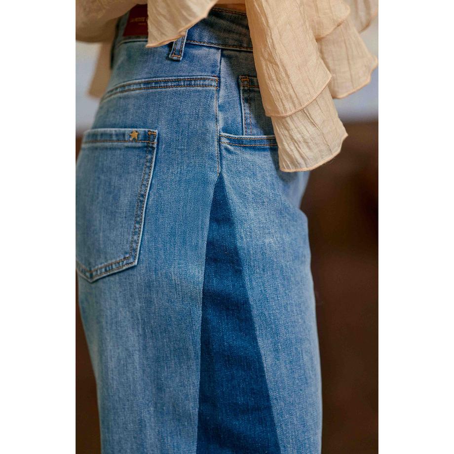 La Petite Etoile Zweifarbige Wide Leg Jeans  