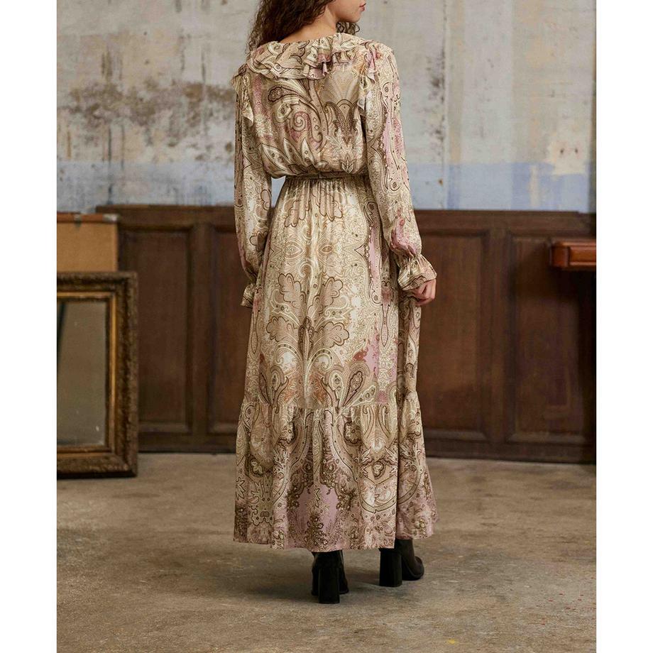 La Petite Etoile Robe longue à manches longues imprimé paisley  