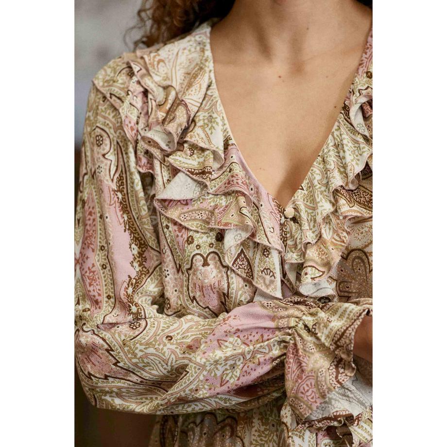 La Petite Etoile Robe longue à manches longues imprimé paisley  