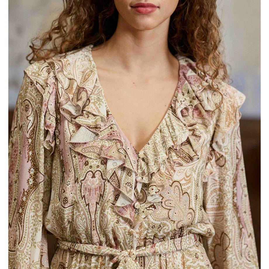 La Petite Etoile Robe longue à manches longues imprimé paisley  