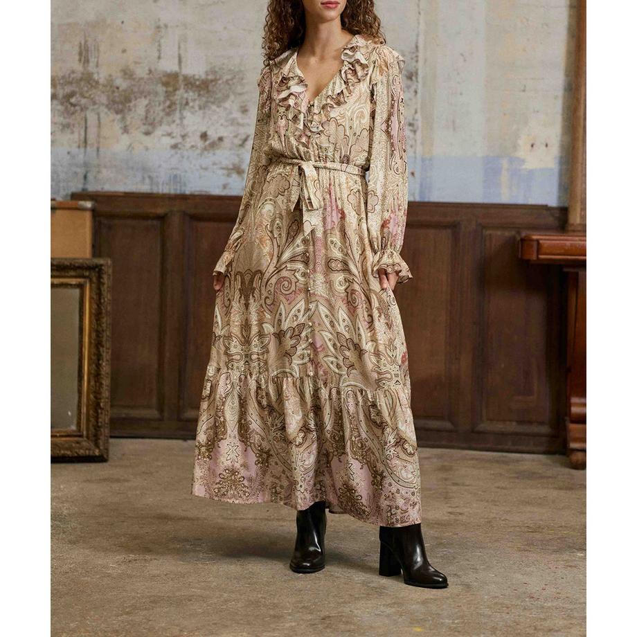 La Petite Etoile Robe longue à manches longues imprimé paisley  