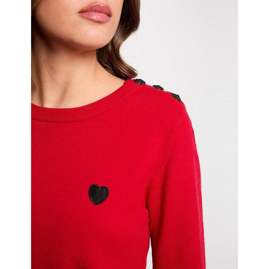 MORGAN Pullover con ricamo a cuore  