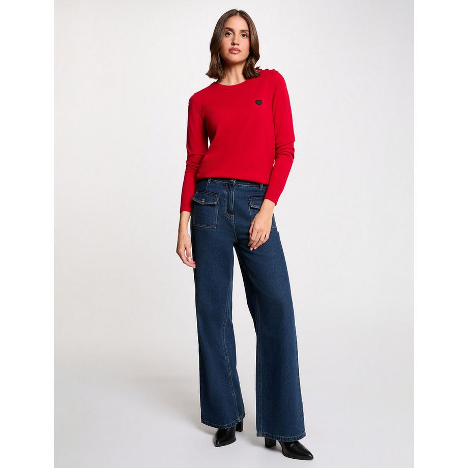 MORGAN Pullover con ricamo a cuore  