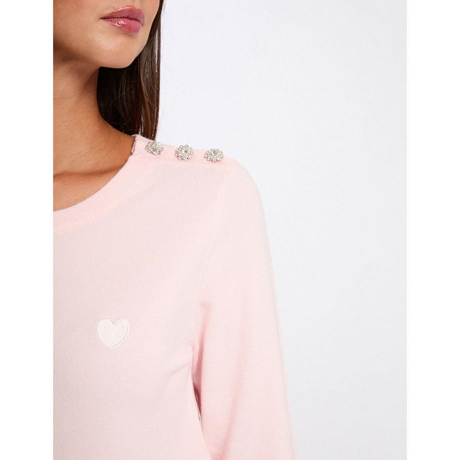 MORGAN Pullover con ricamo a cuore  
