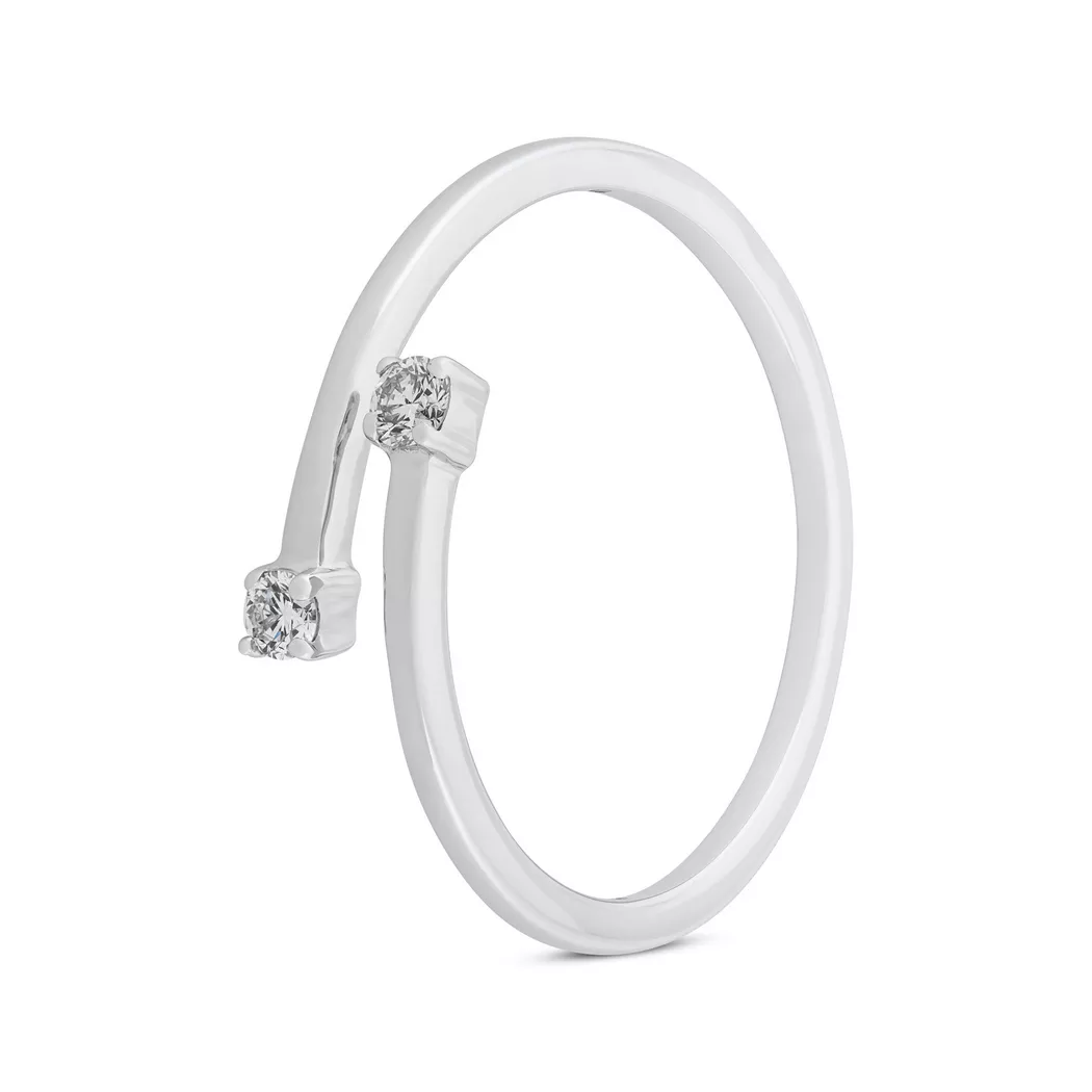 L' Atelier Gold 18 Karat by Manor - Ring, 54, Weissgold