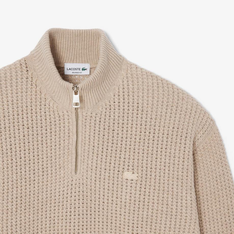 LACOSTE Pullover Coupe Relâchée Fermeture à Demi-Zip  