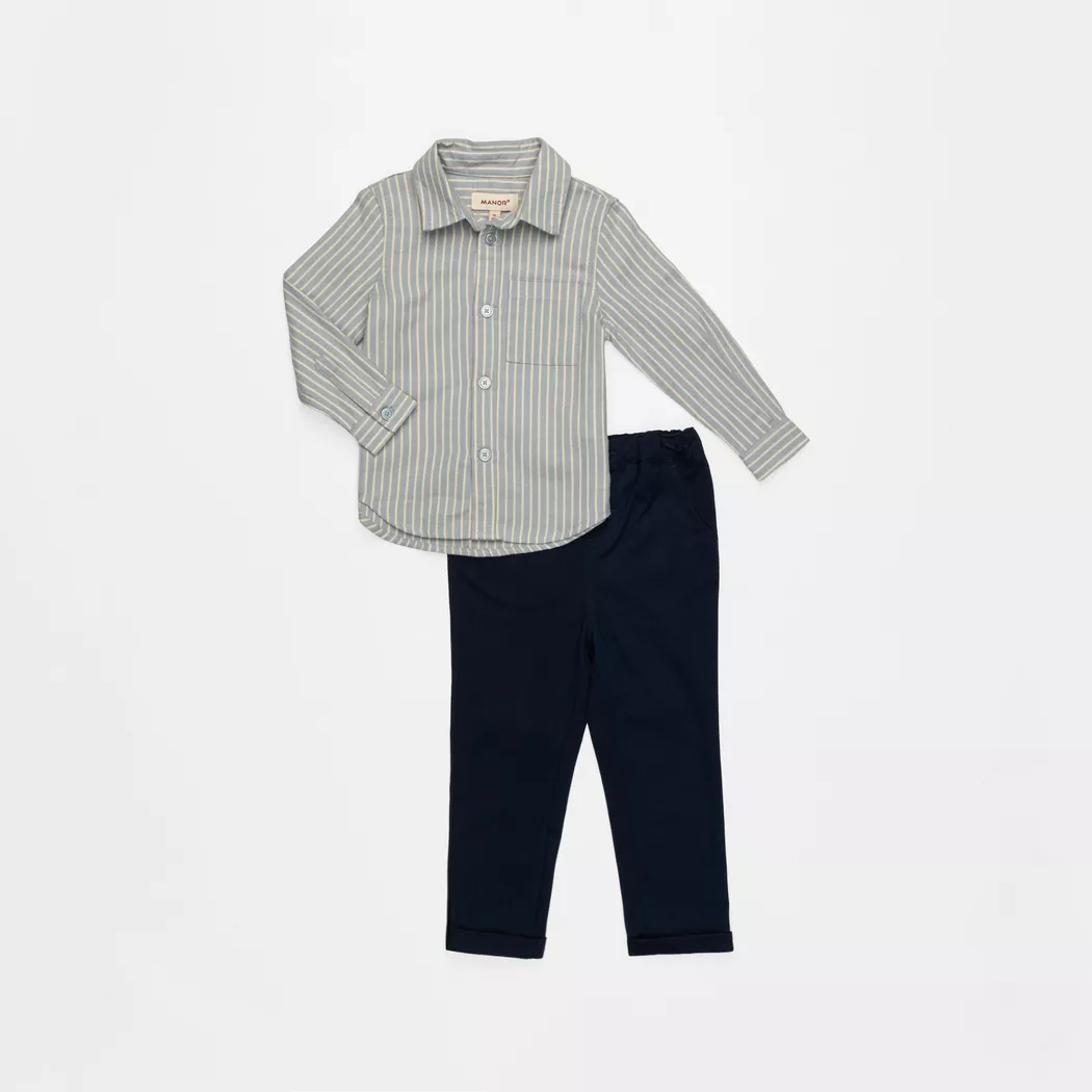 Manor Baby - Set: T-Shirt und Hose, 104, Marine