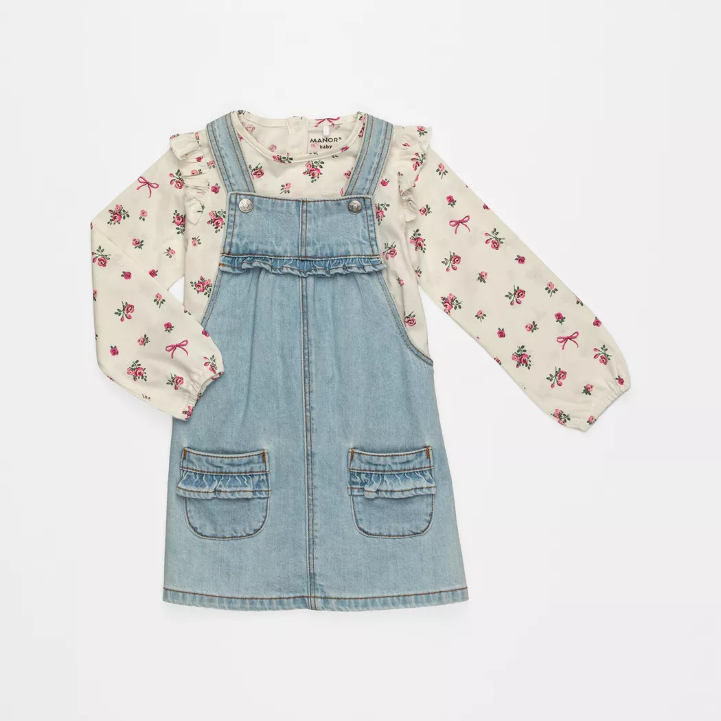 Manor Baby - Set: T-Shirt und Rock, 104, Blau Denim