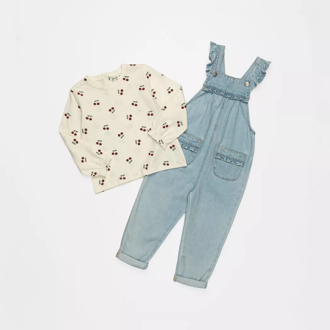 Manor Baby - Set: T-Shirt und Hose, 104, Blau Denim