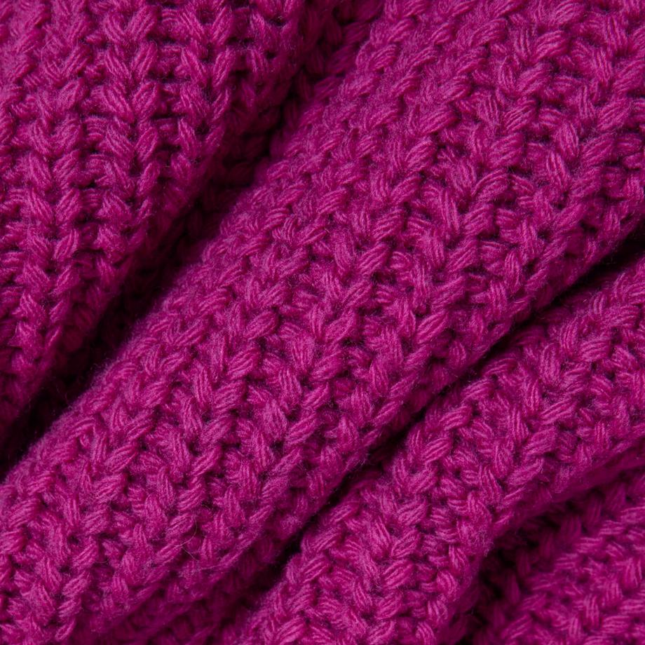 LACOSTE Écharpe tricotée côtelée avec franges  