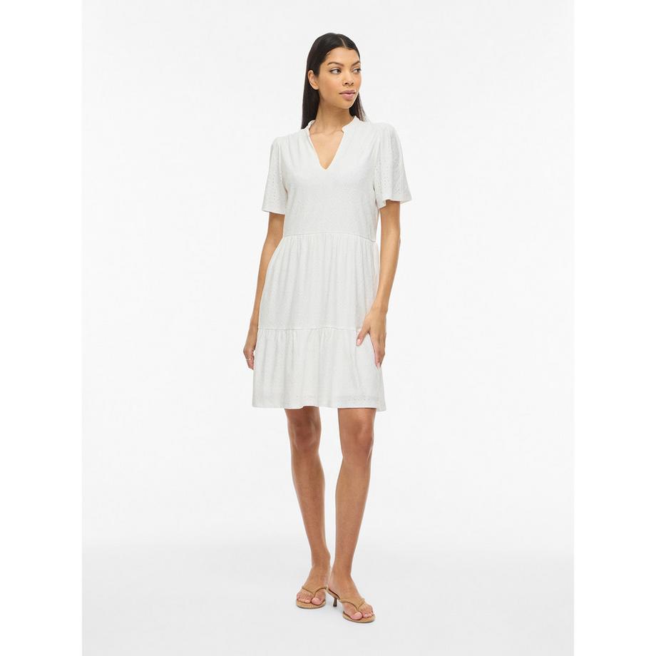VILA Kurzarm Stufen Mini Kleid  