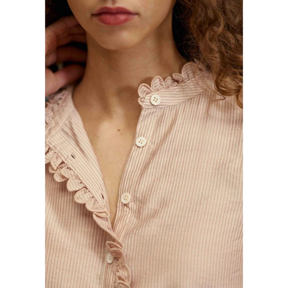 La Petite Etoile Gestreifte Rüschenbluse  