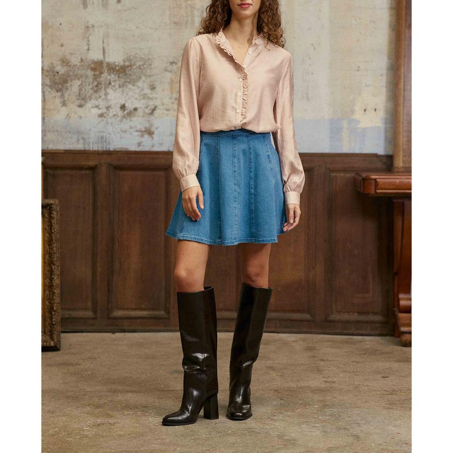 La Petite Etoile Gestreifte Rüschenbluse  