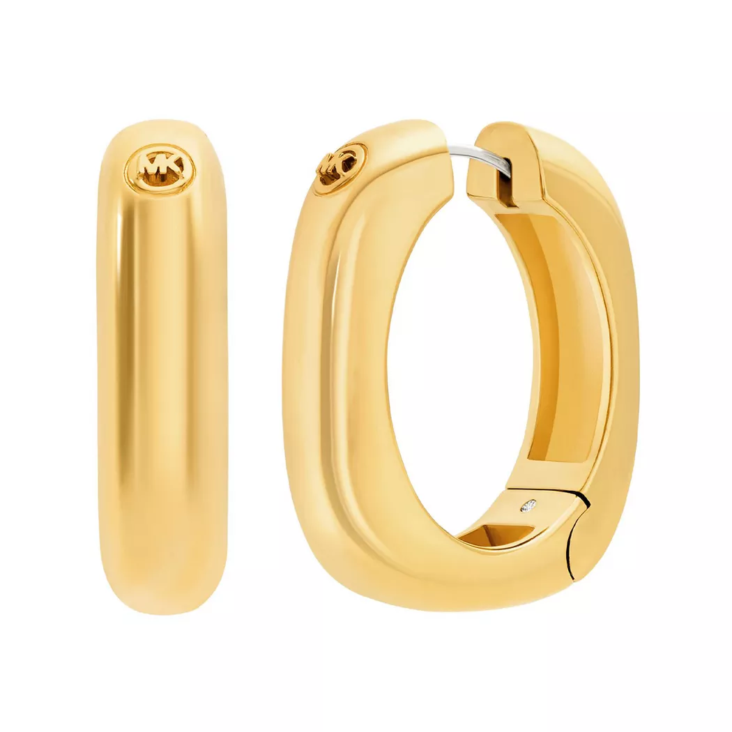 Paar Creolen MICHAEL KORS "Schmuck Geschenk Metall PREMIUM", gelbgoldfarben, metallfarben, Ohrringe, Damen, Metall