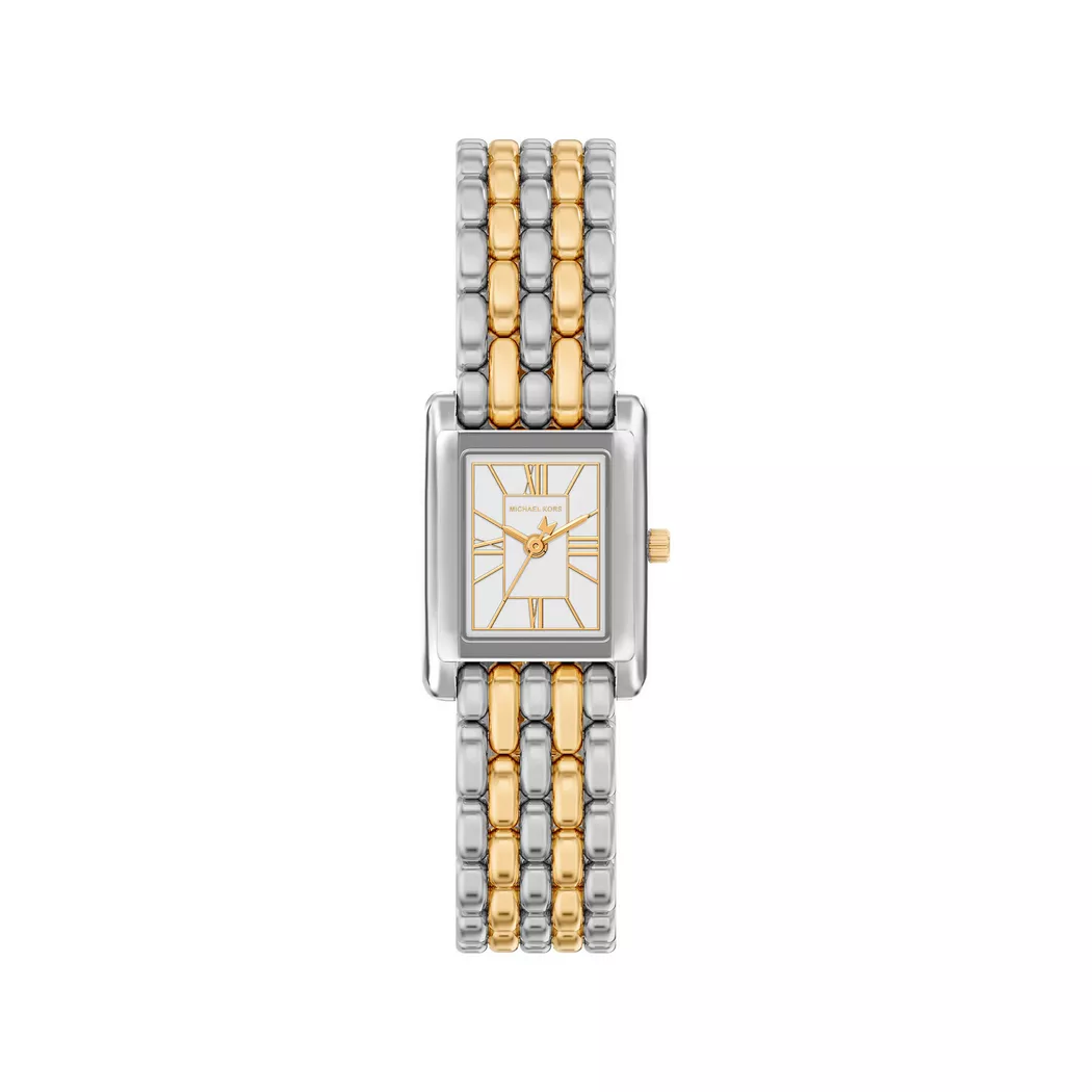 Quarzuhr MICHAEL KORS "ESSEX", edelstahlfarben, gelbgoldfarben, Armbanduhren, Damen, Quarzuhr, Armbanduhr, Damenuhr, Edelstahlarmband, analog