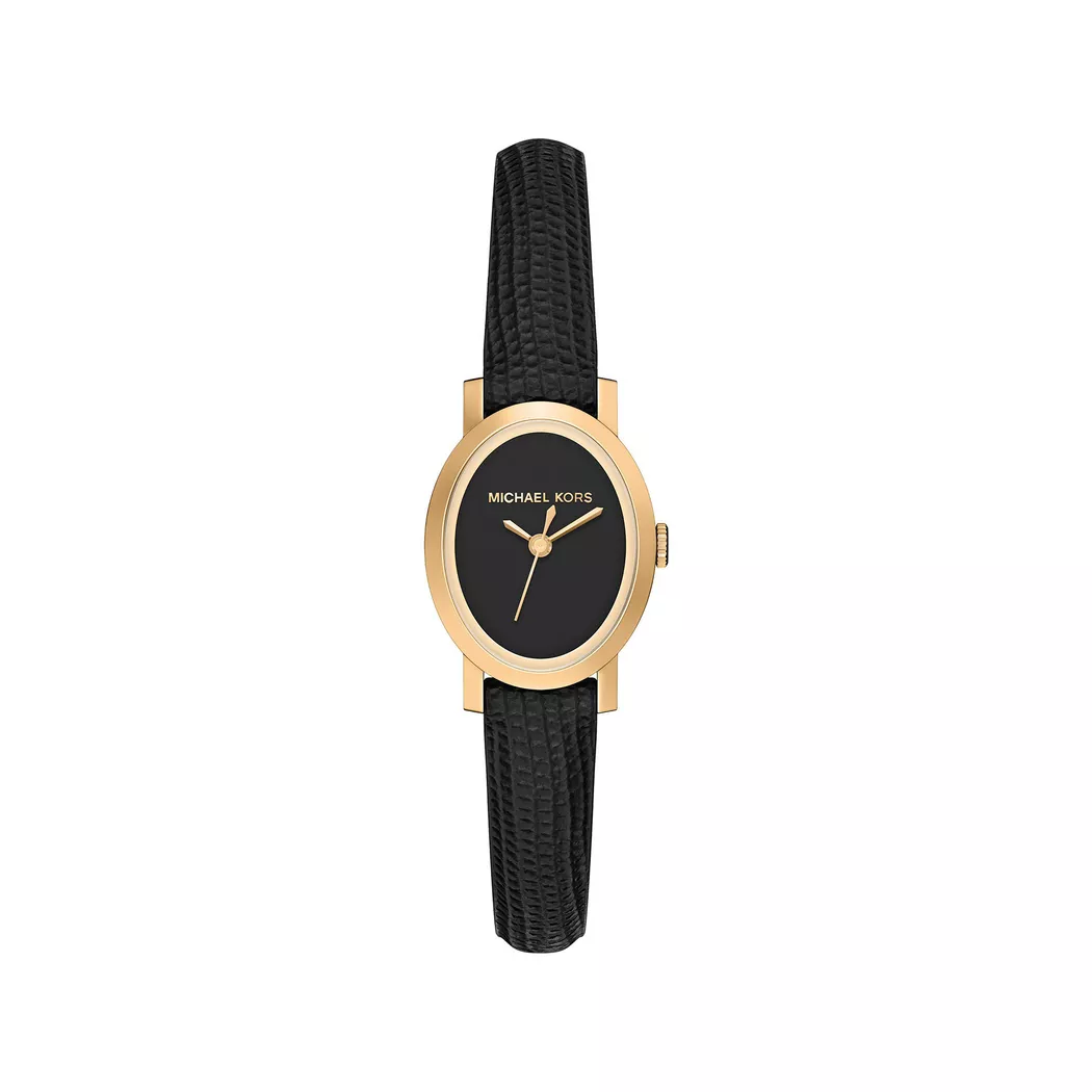Quarzuhr MICHAEL KORS "MAUDE", schwarz, goldfarben, Armbanduhren, Damen, Quarzuhr, Armbanduhr, Damenuhr, Lederarmband, analog