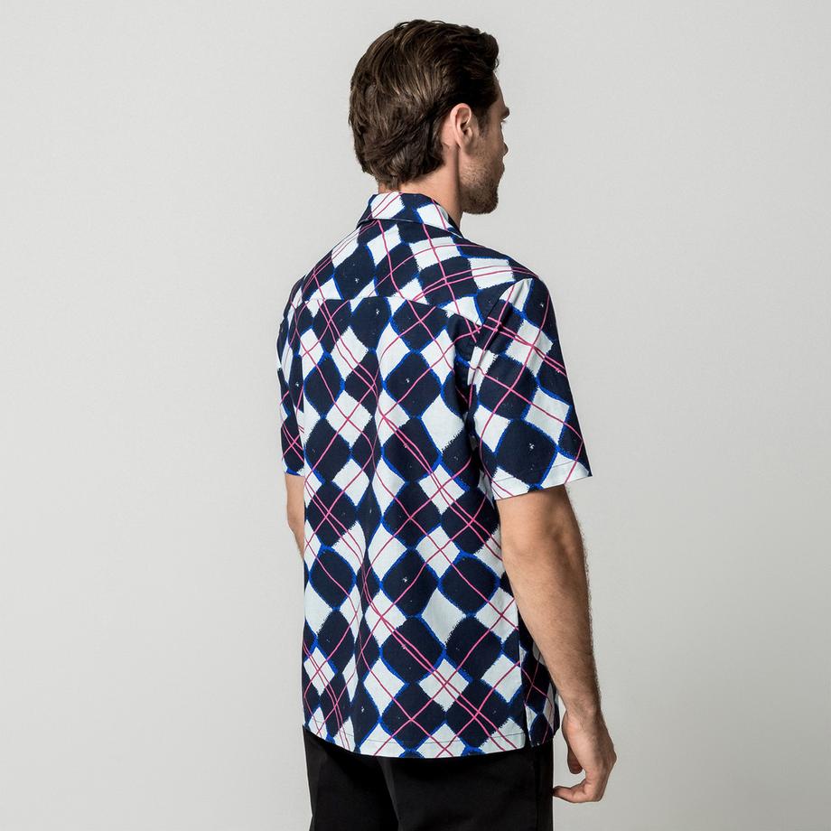 Manor Man Kurzarmhemd mit Argyle-Muster  