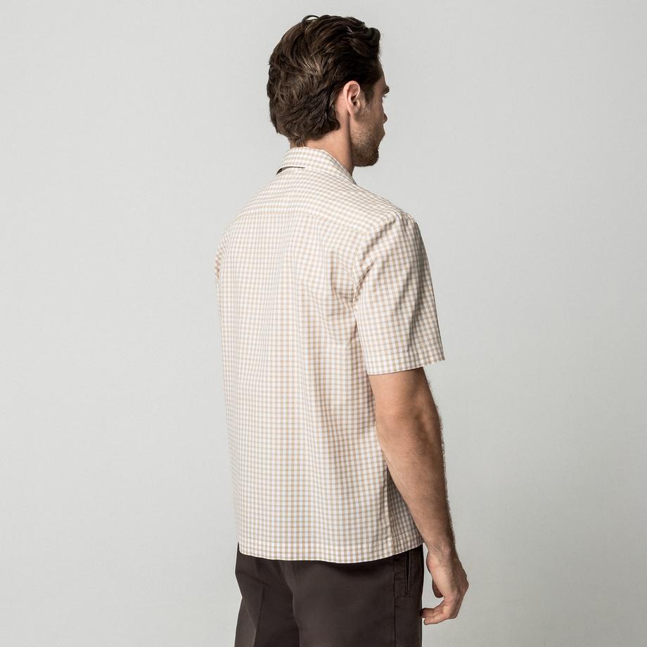 Manor Man Chemise à manches courtes à carreaux  