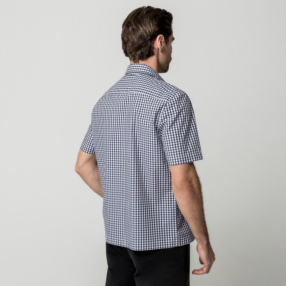 Manor Man Chemise à manches courtes à carreaux  
