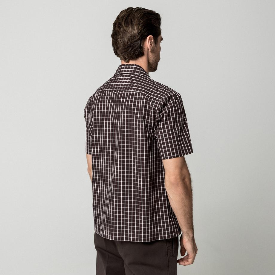 Manor Man Camicia a maniche corte a quadri  