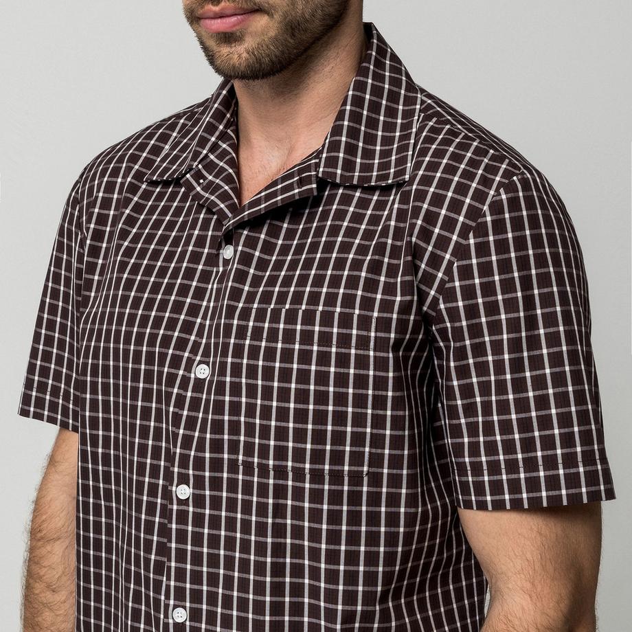 Manor Man Camicia a maniche corte a quadri  