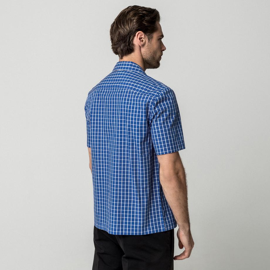 Manor Man Chemise à manches courtes à carreaux  