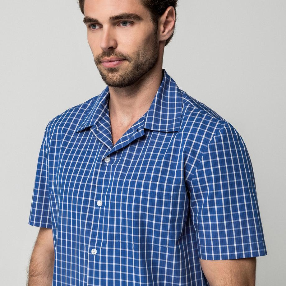 Manor Man Chemise à manches courtes à carreaux  
