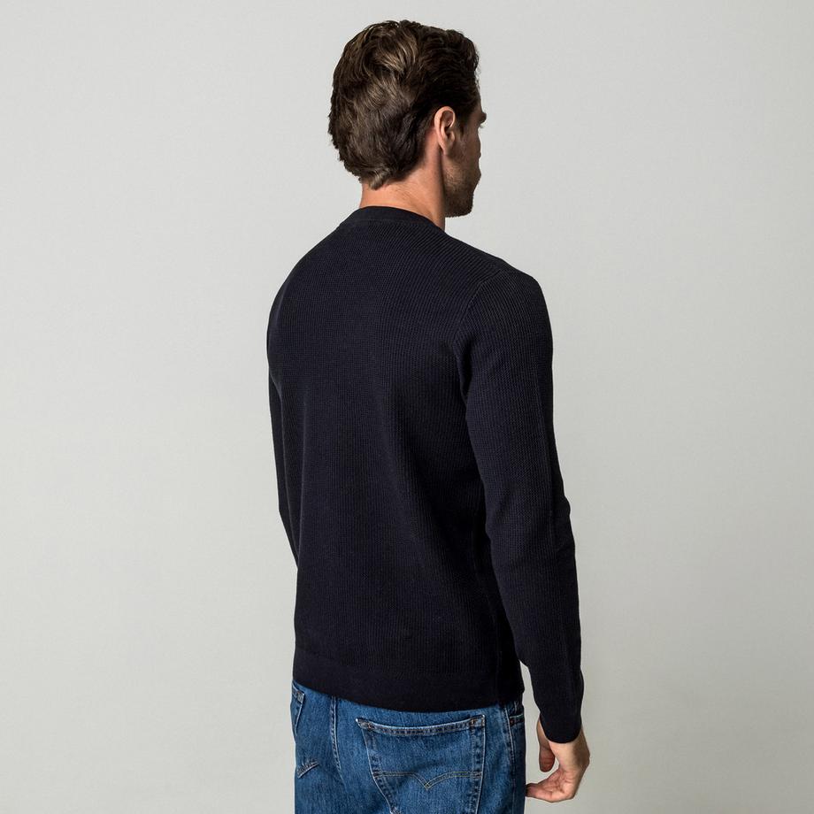 Manor Man Pull à tricot côtelé  