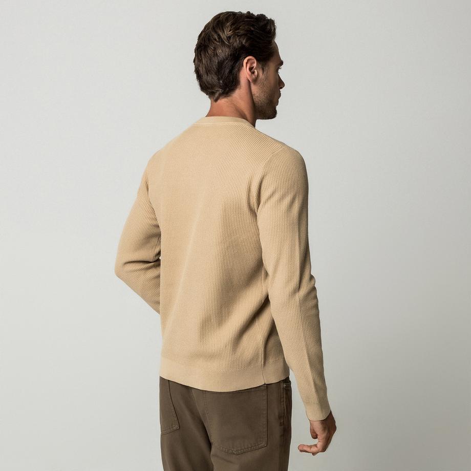 Manor Man Pull à tricot côtelé  