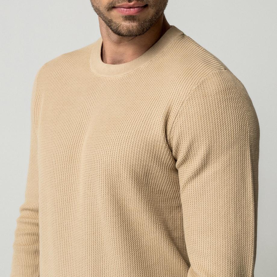 Manor Man Pull à tricot côtelé  