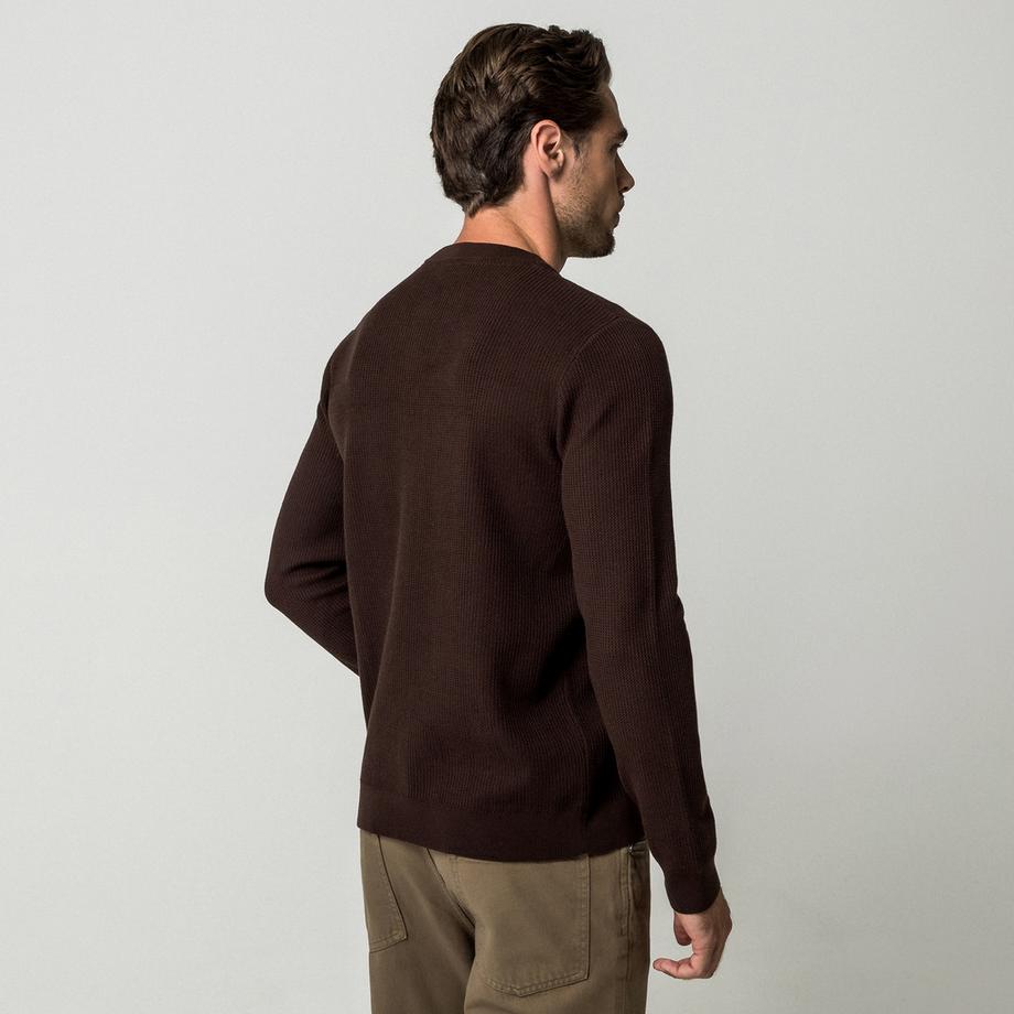 Manor Man Pull à tricot côtelé  