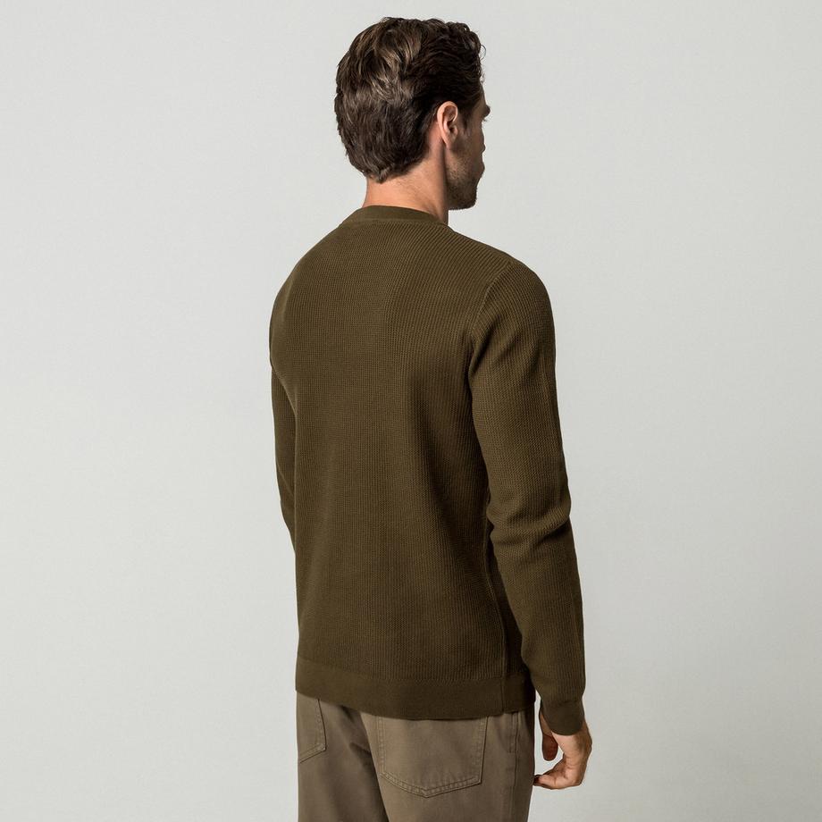Manor Man Pull à tricot côtelé  