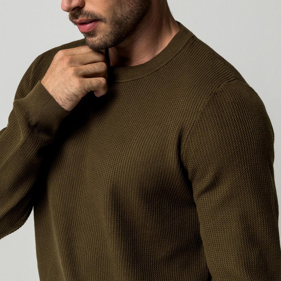 Manor Man Pull à tricot côtelé  