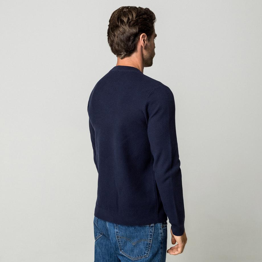 Manor Man Pull à tricot côtelé  