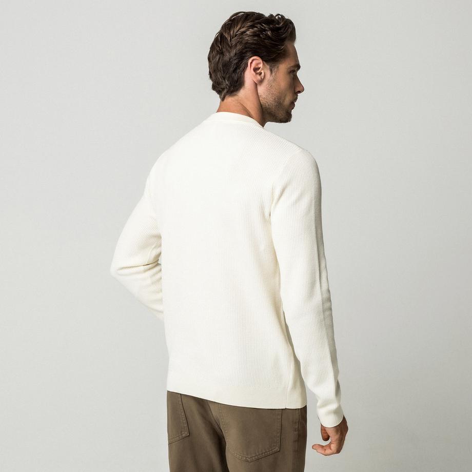 Manor Man Pull à tricot côtelé  