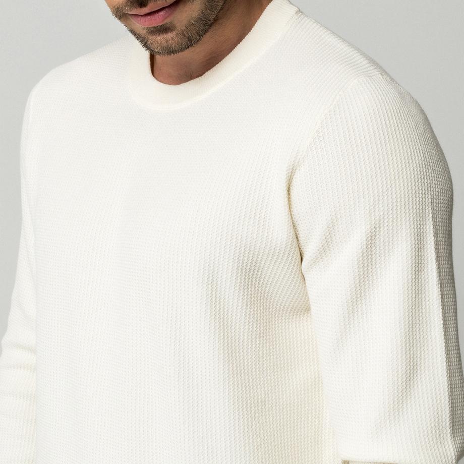 Manor Man Pull à tricot côtelé  