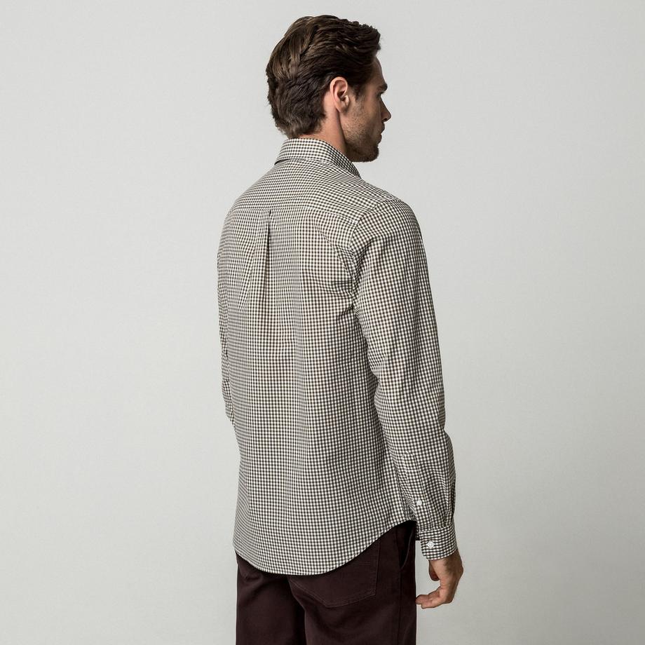 Manor Man Manor Man Chemise à Manches Longues à Carreaux avec Poche Poitrine  