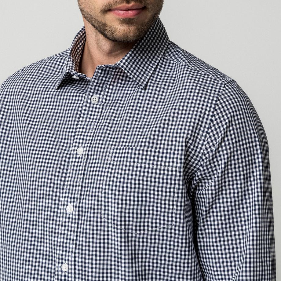Manor Man Camicia a quadri Gingham a maniche lunghe  