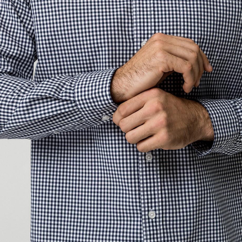 Manor Man Camicia a quadri Gingham a maniche lunghe  