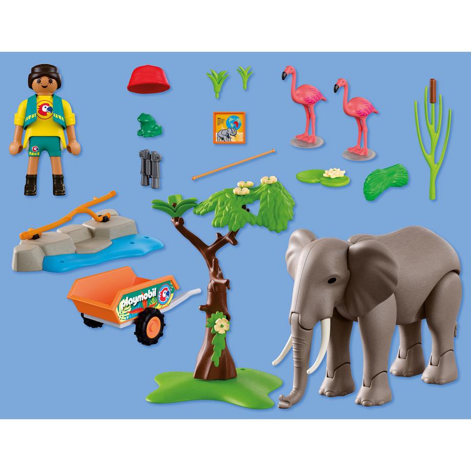 Playmobil  72068 Elefant mit Tierpfleger 