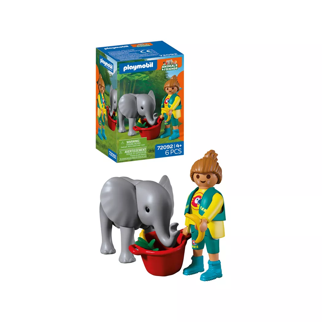 Playmobil - 72092 Zoo Elefantenbaby Pflege, Multicolor