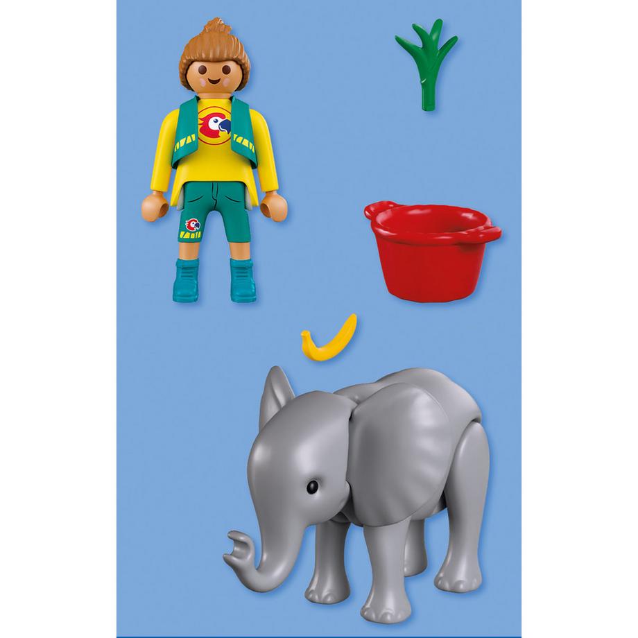 Playmobil  Zoo: Éléphanteauetgardiendezoo 