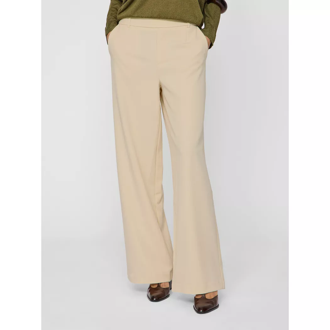 Vila Pantalon Taille Haute Varone Wide Leg Sandshell 42 Femme