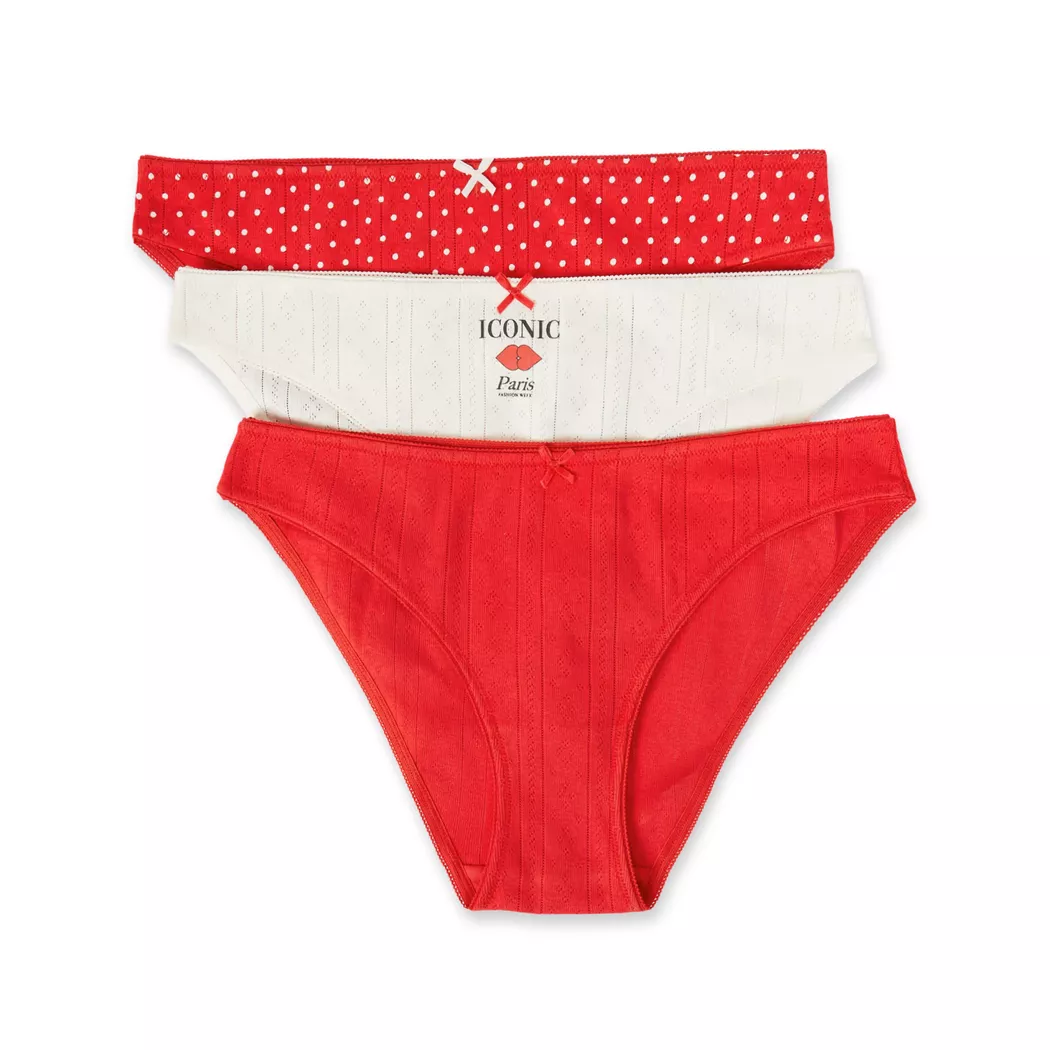 Etam - Multipack, Slips, für Damen, Rot, Größe S