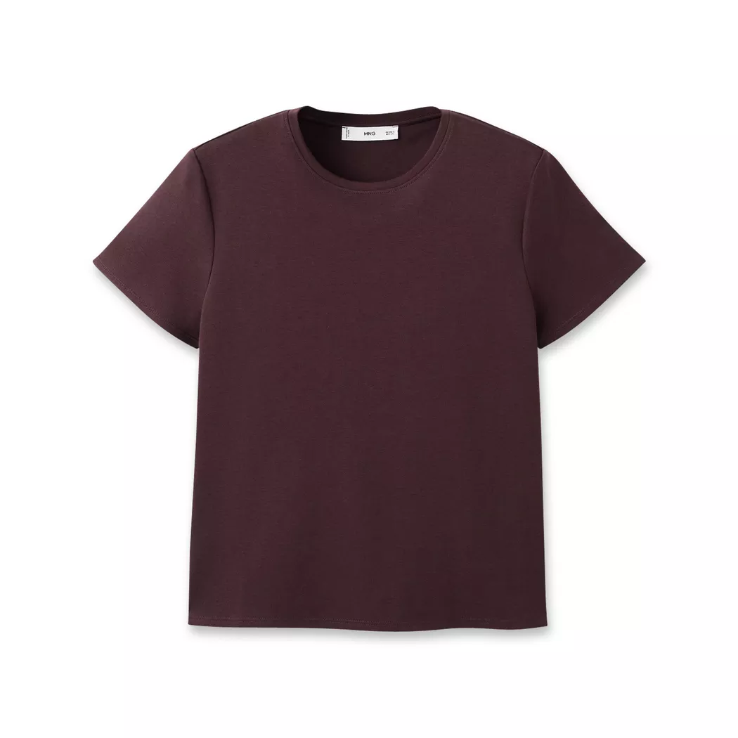 Mango - T-Shirt, für Damen, Dunkelviolett, Größe M