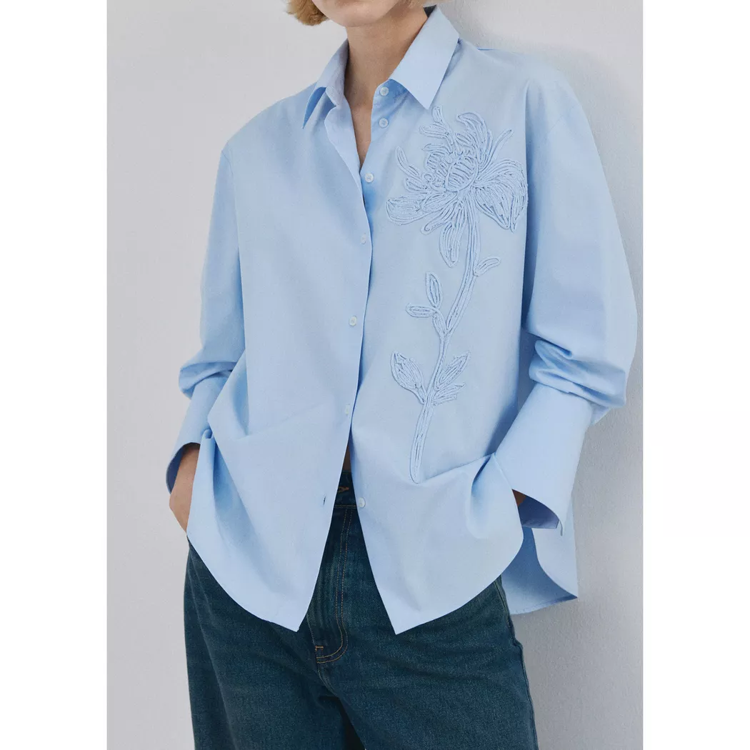 Mango - Bluse, für Damen, Saphirblau, Größe S 2